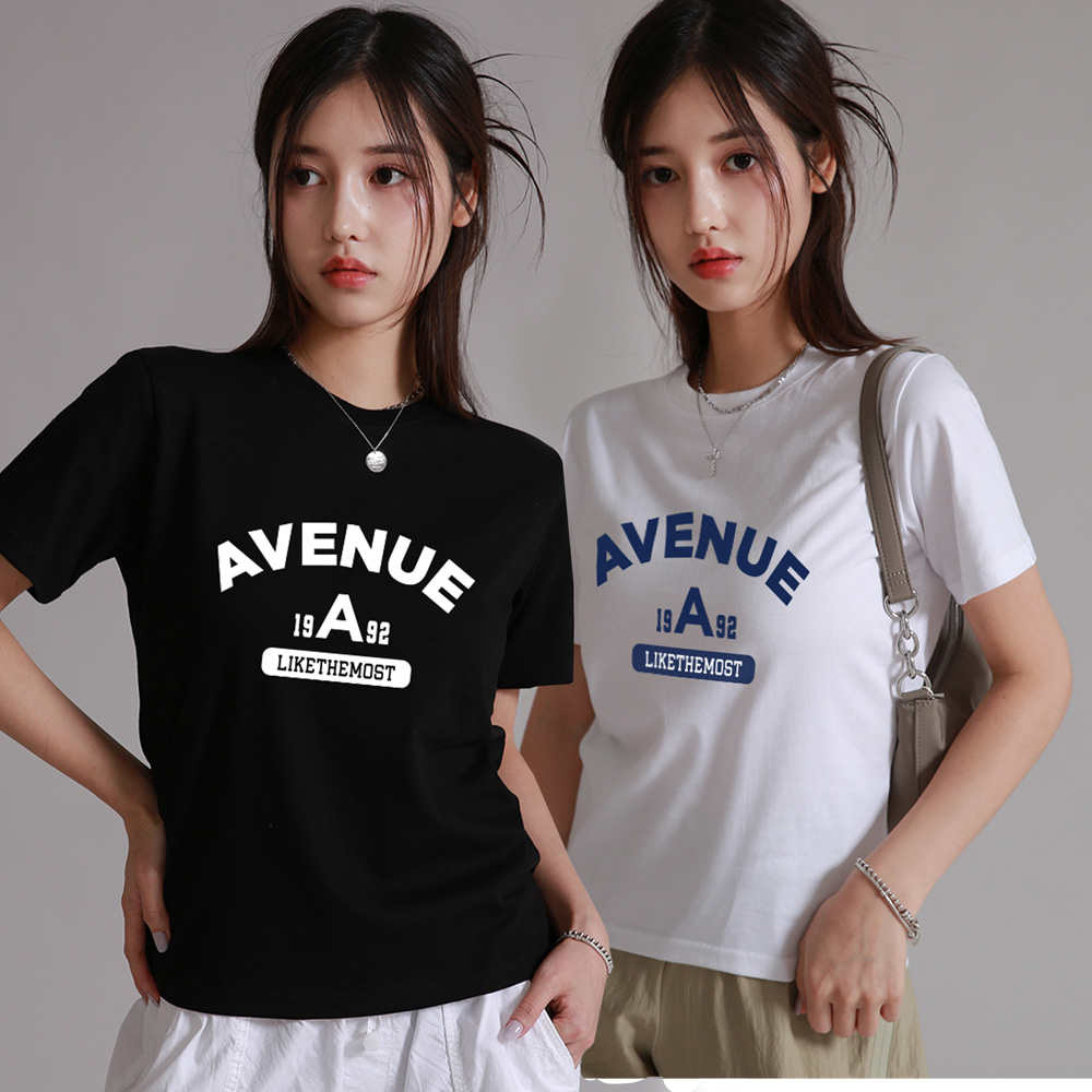 A에비뉴 우먼 레귤러 베이직 티셔츠