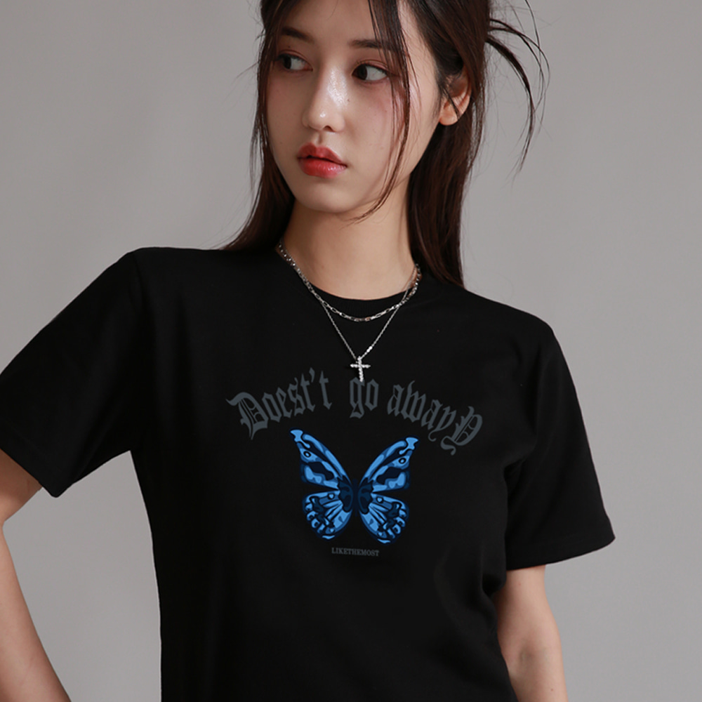 버터플라이 우먼 레귤러 베이직 티셔츠