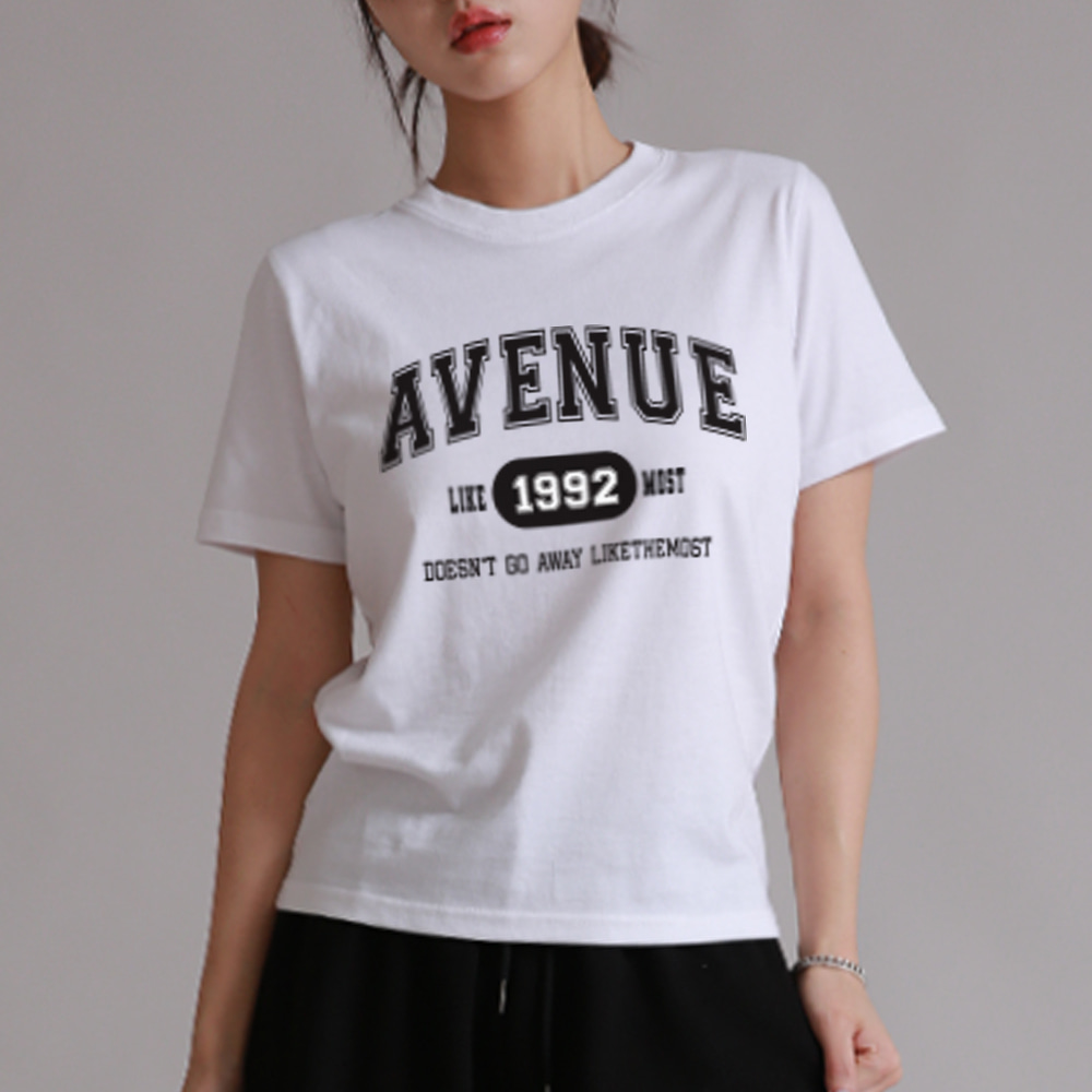 92 에비뉴 우먼 레귤러 베이직 티셔츠
